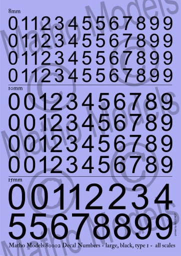 [80002] 80002  Decal numbers, large, black, type 1